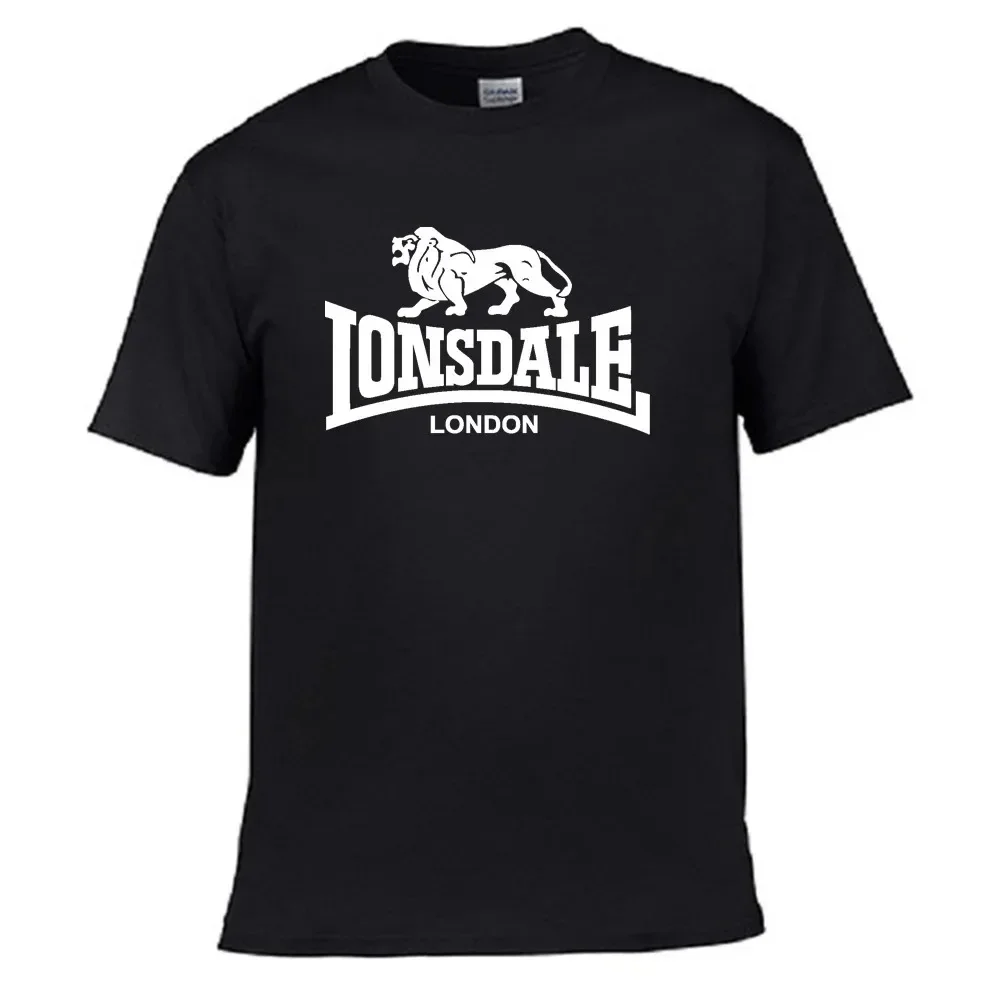 

Men's T Shirt Lion Lonsdale Printed Short Sleeved Summer Y2k Tops Loose Comfortable Cotton Streetwear Oversize Tee Men Clothing