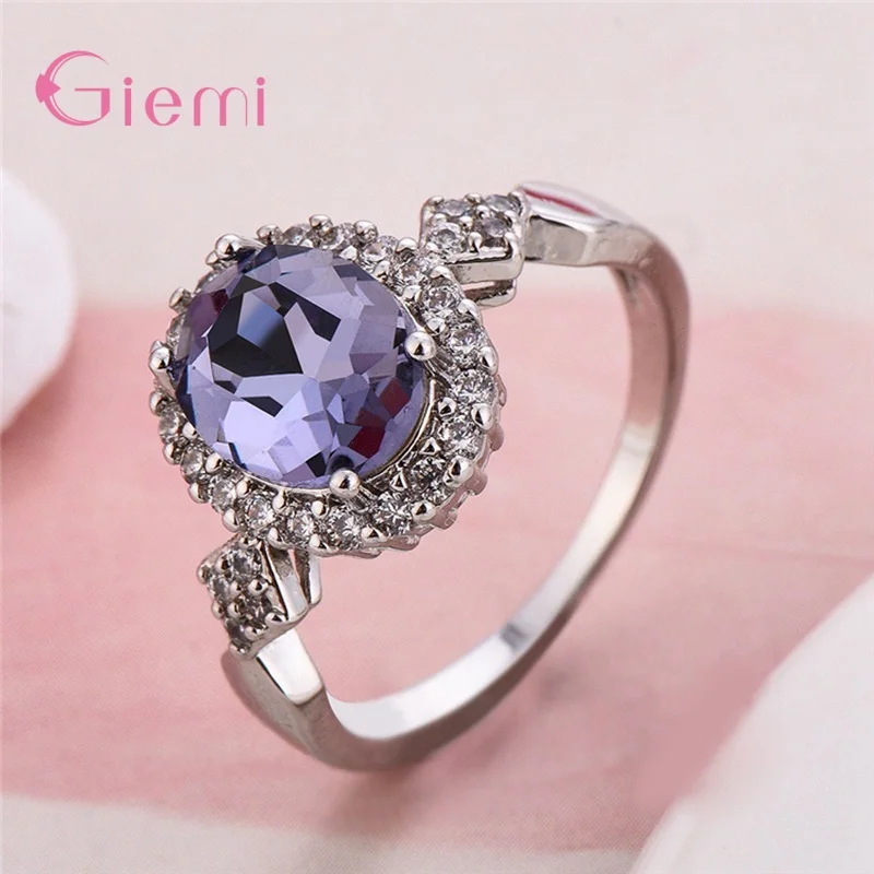 Silver Rings 925 Sterling Silver Rings Engagement Wedding Ring Section Rotation Curve Style Cubic Zircon Ring For Women Girl