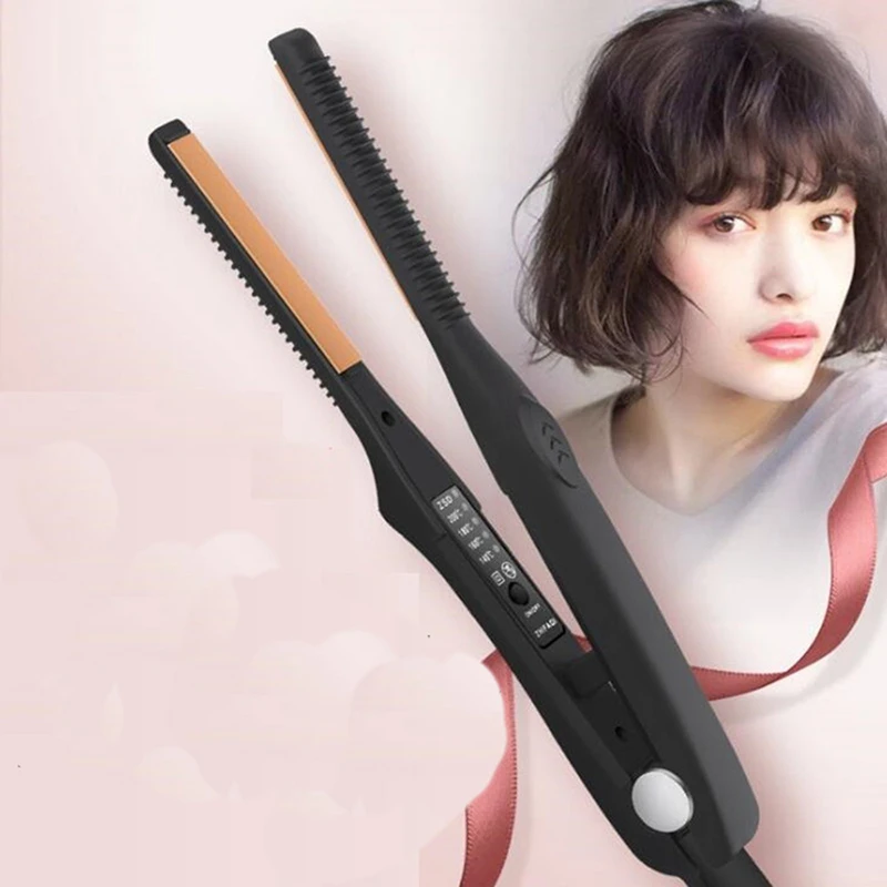2 In 1 Hair Straightener & Curler Small Flat Iron Ceramic Hair Crimper Corrugation Short Hair Straightening Curling Styling Tool 3
