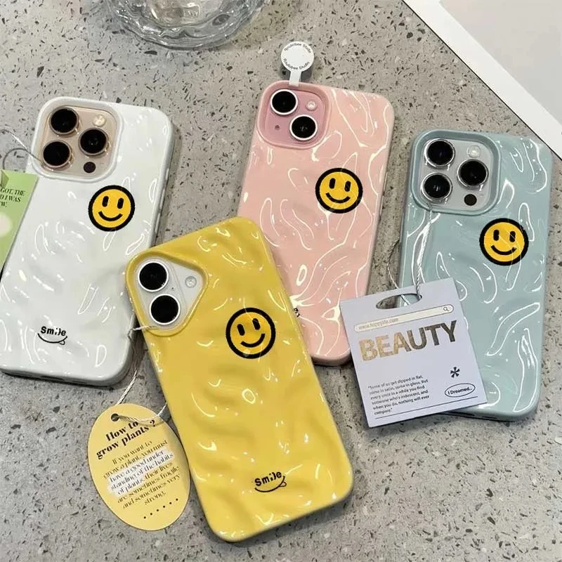 Yellow Smiling Face Design Phone Case - Soft Protective Cover