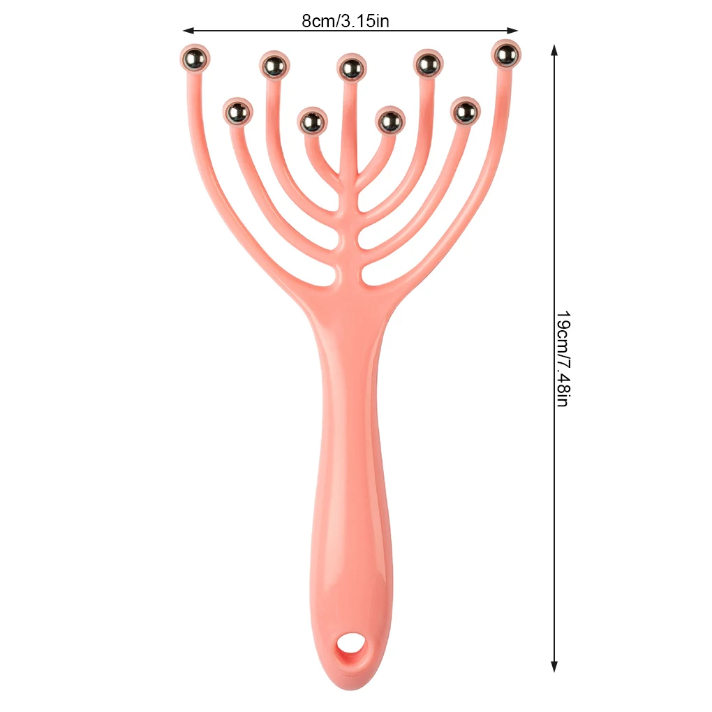 Vysoký kvalita hlava masér scalp krk česat kolečkové 9 drápy ocel bál ruka udržovaný relaxovat lázeňského vlasy péče pro vlasy vzestup tíseň reliéf