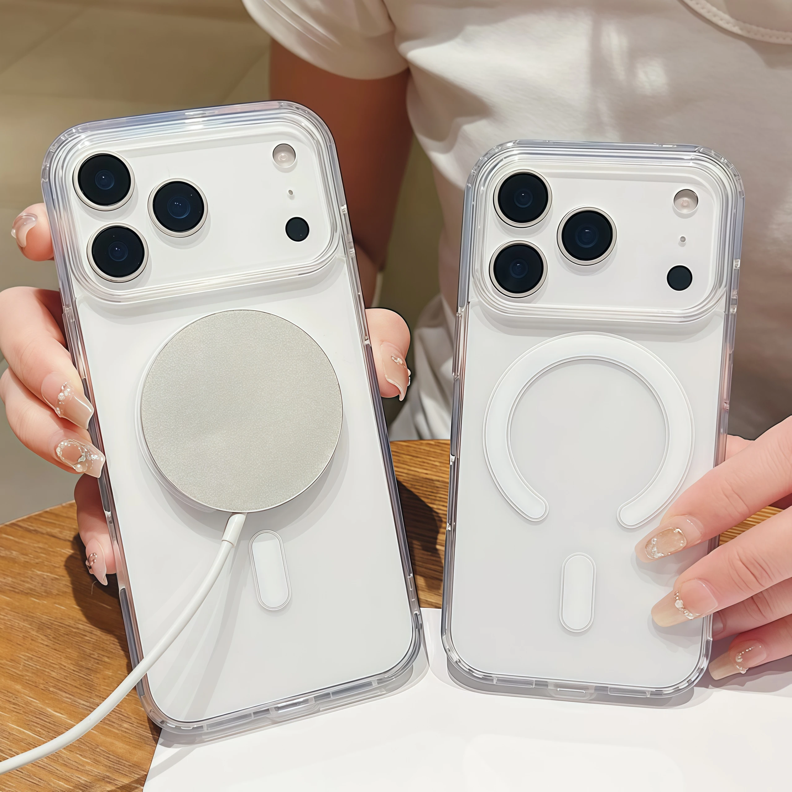 Premium Transparent Wireless Charging Phone Case with MagSafe Compatibility