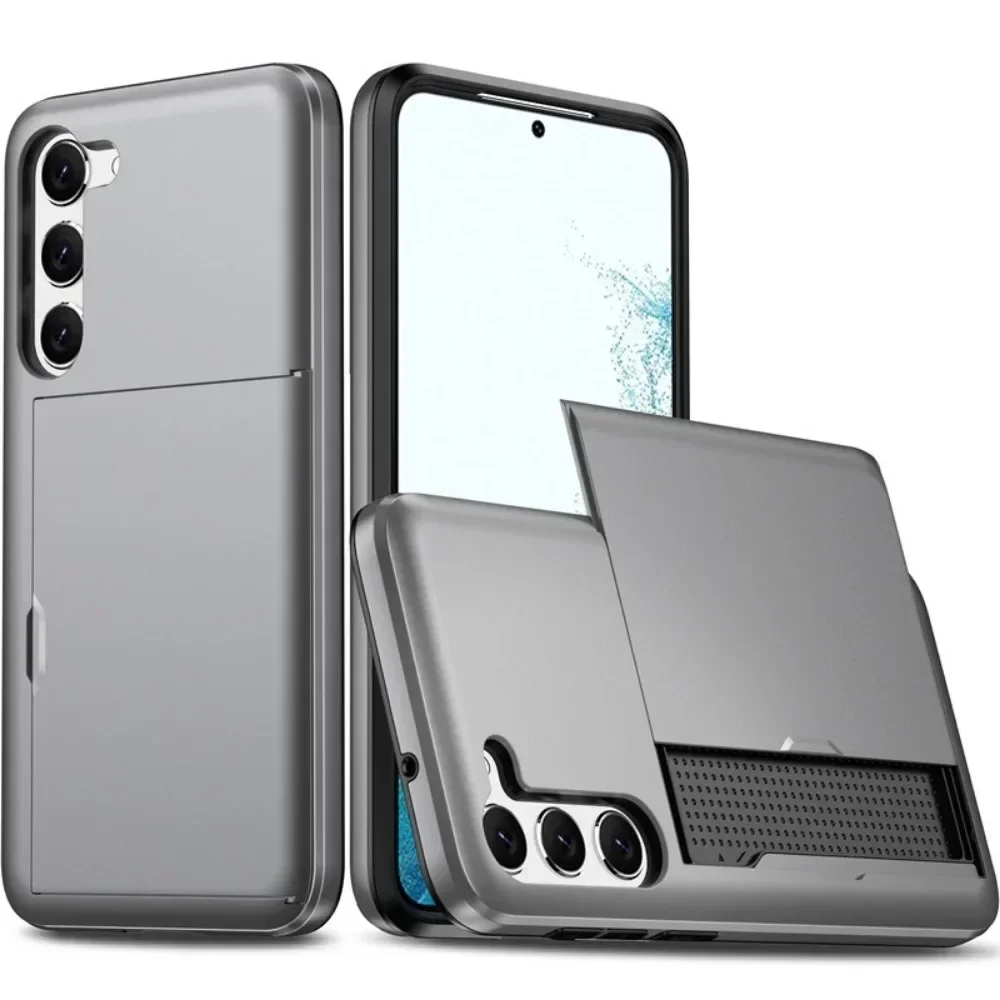 Universal Shockproof Wallet Case with Card Holder Slot - Protective Cover