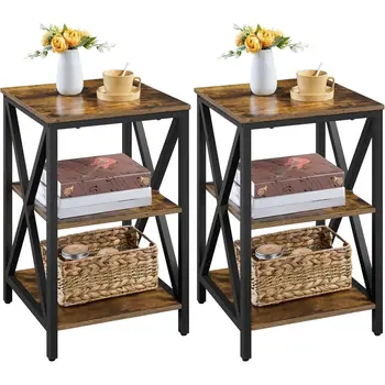3-Tier Wooden Side Table Sets (Set of 2) 1
