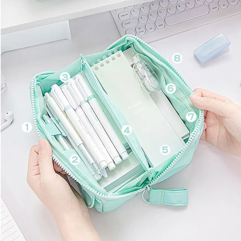 

Multi-layer Zipper Pencil Bag Creative Multi-function Large-capacity Cosmetic Pouch Three-dimensional Storage Bag Student