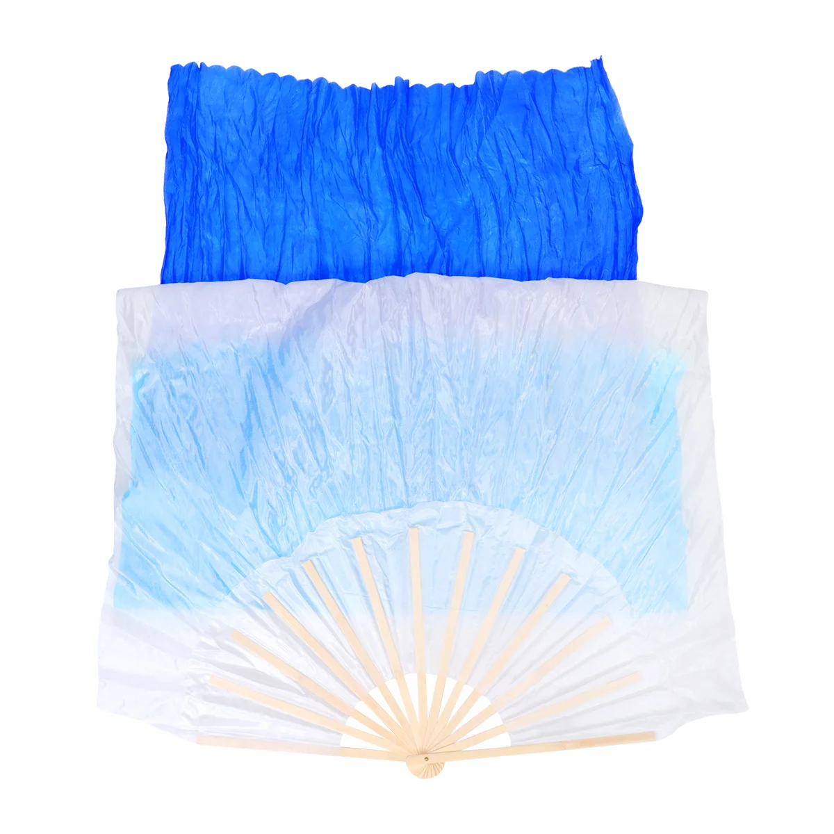 

Fan Veils Long Folding Fan Gradient Color Handheld Fans for Japanese Chinese Stage Performance Supplies 18m Blue