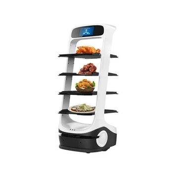 Robot intelligente per la consegna di cibo, ristorante, consegna di cibo, cameriere dell'hotel che serve consegna di cibo completamente automatica