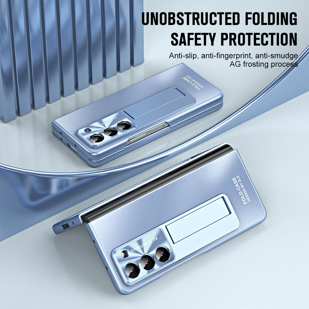 

Матовый однотонный чехол AG для Samsung Galaxy Z Fold 5 с защитной пленкой HD, складной защитный кронштейн для экрана