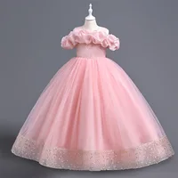 Robes de soirée pour filles, pour mariage, robe longue de demoiselle d'honneur, vêtements en Tulle pour enfants de 4 à 12 ans 5