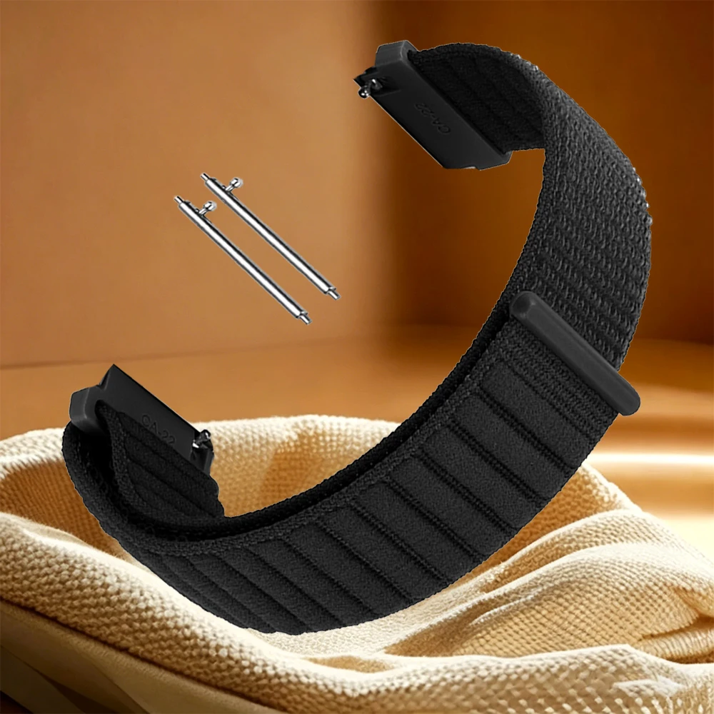 Premium Velcro Nylon Loop Strap - Soft and Adjustable Watchband Bracelet, 20-22mm