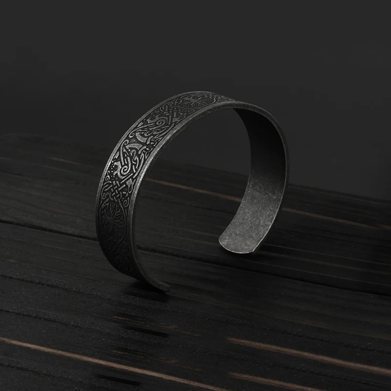 316LStainless Steel Nordic Viking Norse Dragon Bracelet Men Wristband Cuff Bracelets&Brangle with Viking 6
