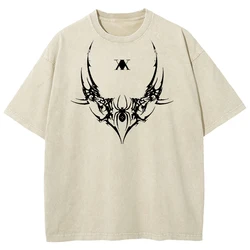 Vintage Washed Oversized HUNTER×HUNTER Graphic Tee - Killua Zoldyck Print Unisex Cotton T - Shirt - XXL (Apricot)