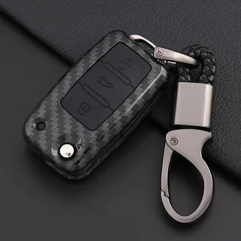 Fob della cassa della copertura della chiave dell'automobile della fibra del carbonio per VW Golf Bora Jetta POLO GOLF Passat per Skoda Octavia A5 Fabia per SEAT Ibiza Leon