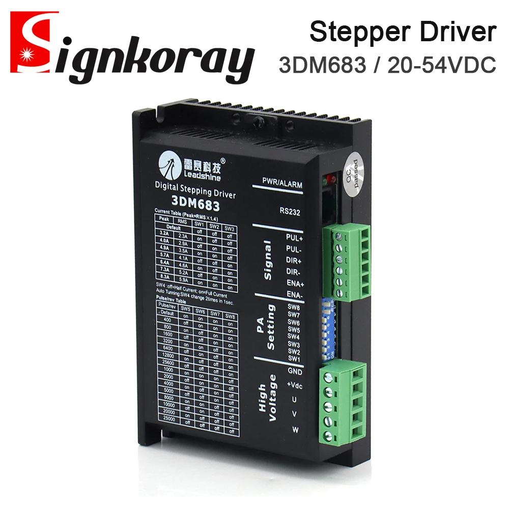 

3-фазный шаговый драйвер SignkoRay Leadshine, 3DM683 с 57 последовательными шаговыми двигателями для лазерной гравировальной машины CO2