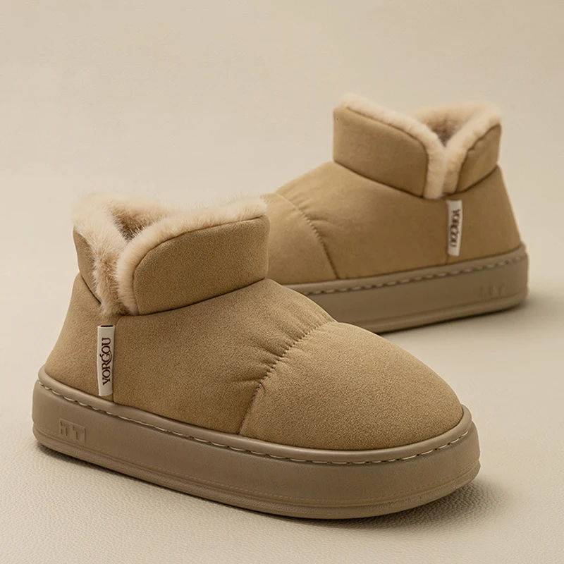 

Зимняя обувь на толстом каблуке, уличные высокие теплые меховые женские ботинки из хлопка, водонепроницаемые ботильоны на платформе, парные зимние ботинки