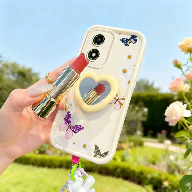 Colorful Butterfly Phone Case Set with Lanyard and Craft Embellishments