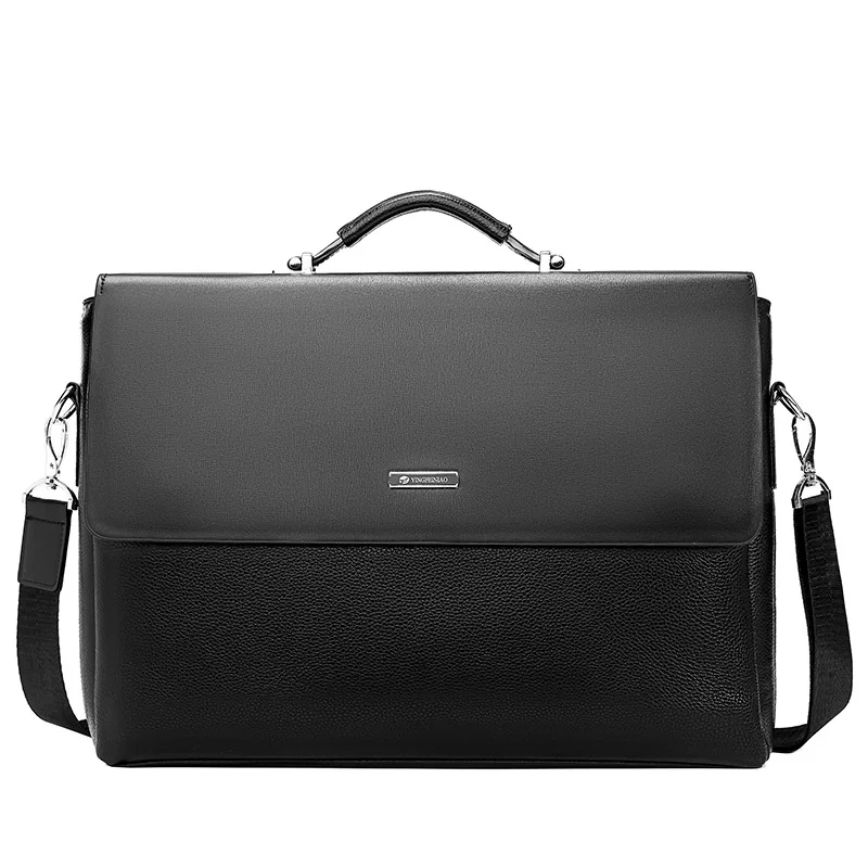 Business PU Leather Men's Briefcase Luxury Handbag Office Man Laptop Bag Large Capacity Male Shoulder Messenger Bag
