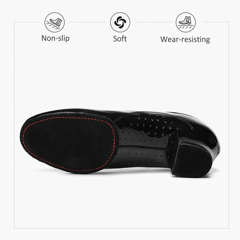 Dance Shoes Men's Latin Dance Shoes Split Sole Jazz Ballroom Heel Height 3.5CM