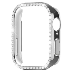 Elegant Bling Double Row Diamond Crystal Protective Watch Case with Strap Cover for Huawei Watch Fit 3 (Silvery)