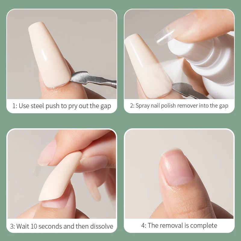 RS NAIL 100ml Solid Gel Remover for On Nails False Nail Tips Press Nail Glue Remover Spray Type Solid UV Fake Nail Removing Tool 6