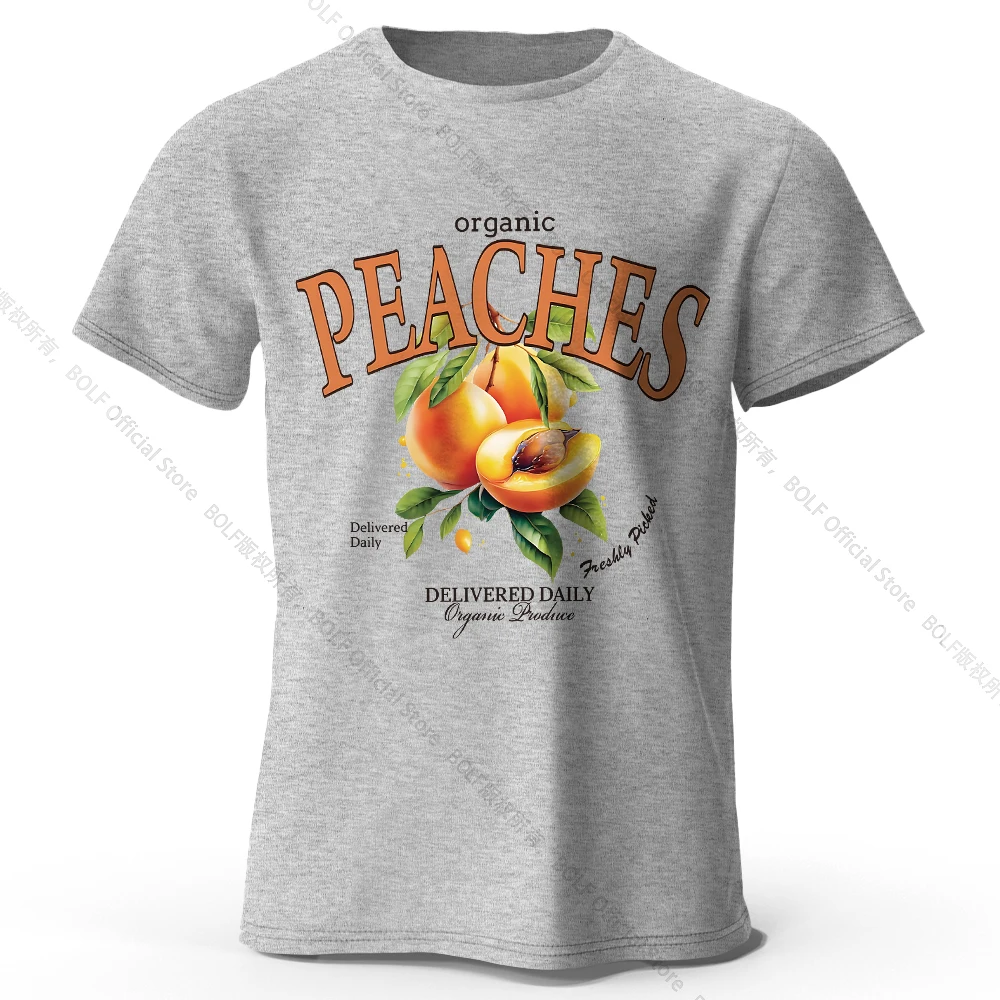 Lightweight Yellow Peach Watercolor Graphic Cotton Tee - Breathable & Trendy Summer Top