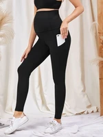 Maternity Leggings Over The Belly-Women High Waisted Pregancy Yoga Pants Workout Active with Pockets 1