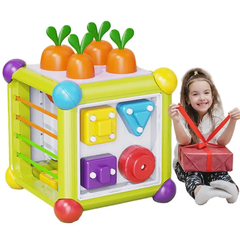 

Toddler Activity Cube Shape Sorter Toy 6 In 1 Busy Cube Montessori Cube Activity Center Toys Fine Motor Skills Colorful Learning