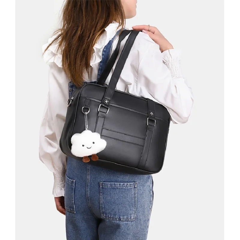 Fashion Japanese Style jk Uniform Bag girl shoulder Bag Women's Skew Straddle Commuter Female PU Leather Minimalist handbag