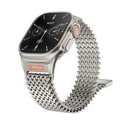 Stainless Steel Milanese Magnetic Watch Band - Premium Wristband Strap - 45MM (Titanium)