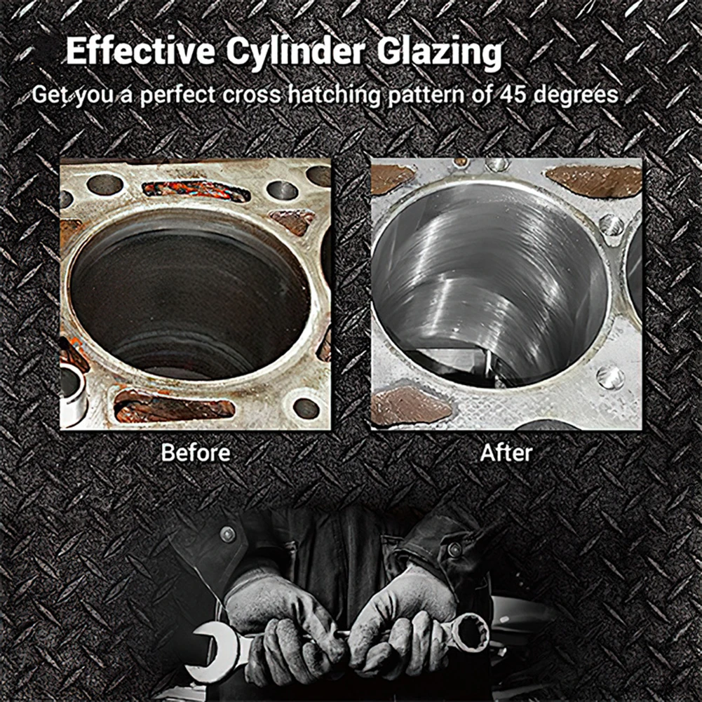 51-177mm Three-jaw Cylinder Inner Grinder Stainless Steel Brake Cylinder Sander Car Engine Cylinder Hone Tool for Vehicle Car