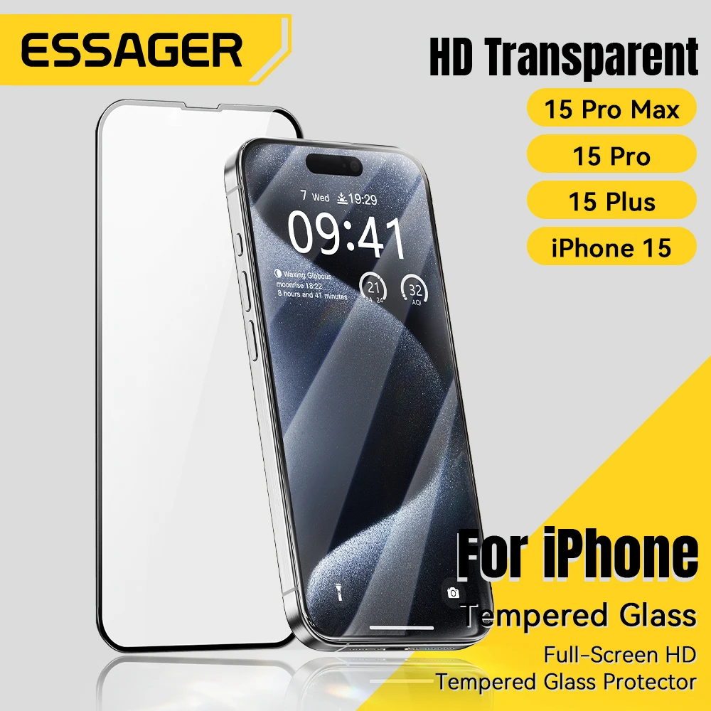 

Essager Screen Protectors Full Screen HD Drop-proof and dust-proof Tempered Film Transparent For iPhone 15 14 13 plus Pro Max