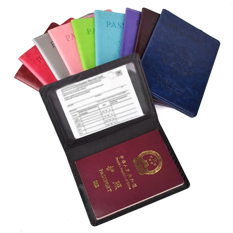 Leather Passport Holder Cover Wallet Card Case Travel Document
