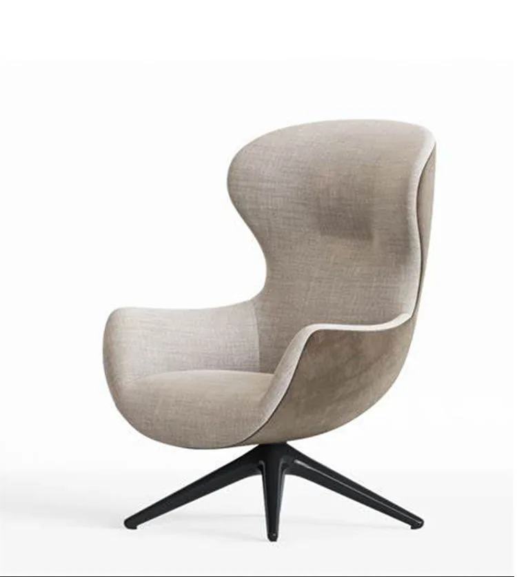 Description Picture 3 of itemItalian Minimalist Casual Single Living Room Sofa Chairs With Footstool Designer Nordic Rotating Leisure Lounge Chair Furniture