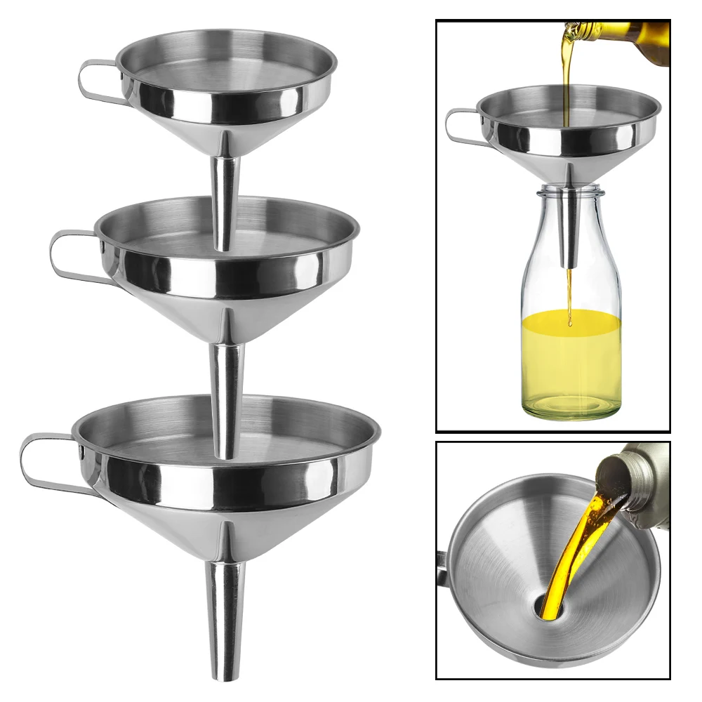 Kitchen Funnel Wide Mouth Funnel Stainless Steel Funnel Kitchen Accessories for Canning Wine Oil