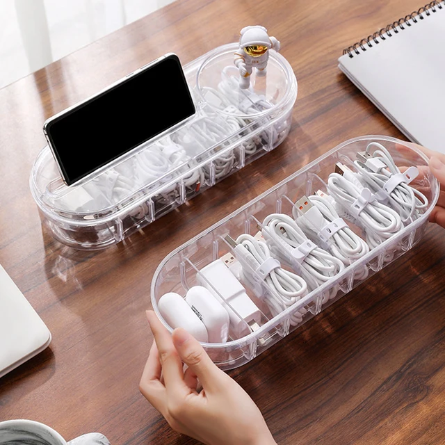Asztali Adatsori Tároló Doboz Mobiltelefon Töltő Sor Rendező Rács Tápkábel Tekercs - Image 3