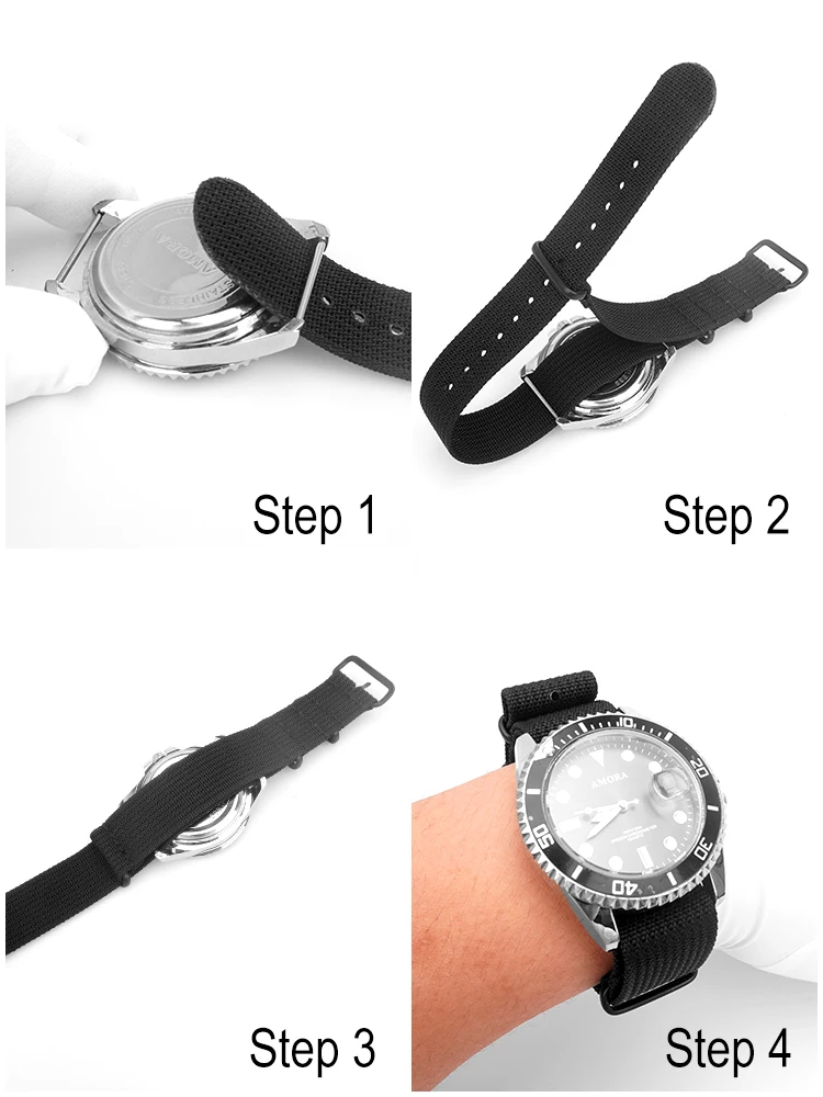 Premium Ribbed Nylon Strap - Military Ballistic Fabric Replacement Watchband