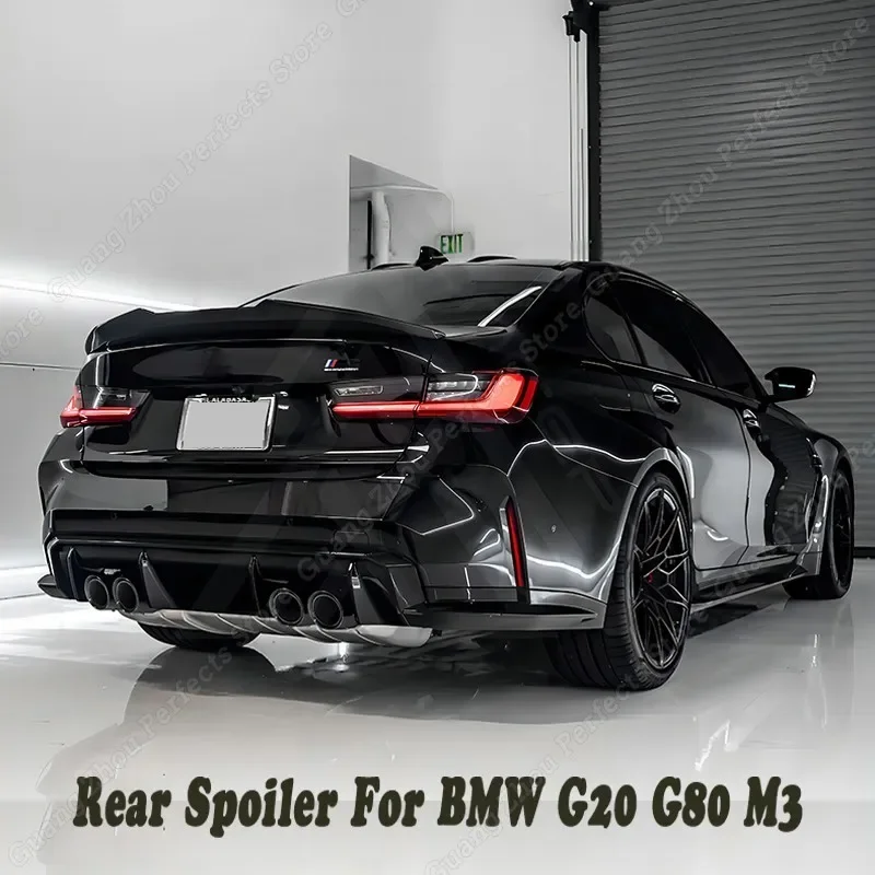 2019-2024 Glossy Black Trunk Spoiler Wing Compatible with BMW 3 Series G20  2020 2021 2022 330 330i 330e M340i