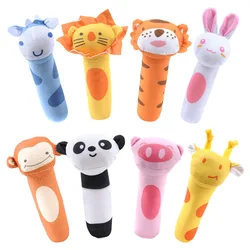 Cartoon Animal Hand Bell Rattle Soft Rattle Toy Baby Rattle Mobiles Baby Toys Cute Plush Bebe Toys 0-12 Months