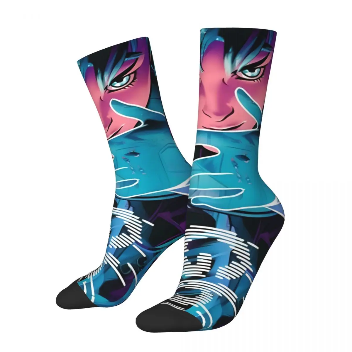

Funny Crazy Sock for Men Poster Hip Hop Harajuku Ghost In The Shell Anime Happy Quality Pattern Printed Boys Crew Sock Gift