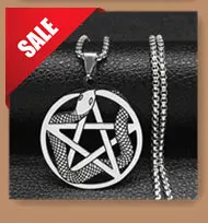 Necklace for Men Stainless Steel Chains Necklaces For Men Black Wicca Pentagram Choker Necklace Jewelry Pingente Masculino 