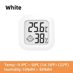 Digital LCD Indoor Thermometer & Hygrometer - Electronic Temperature & Humidity Sensor for Home Weather Monitoring (Celsius white)