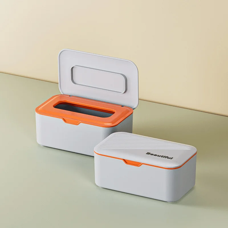 New Wet Tissue Box Desktop Seal Wipes Paper Storage Box Household Plastic Dust-proof with Lid Tissue Box for Home Office Decor 5