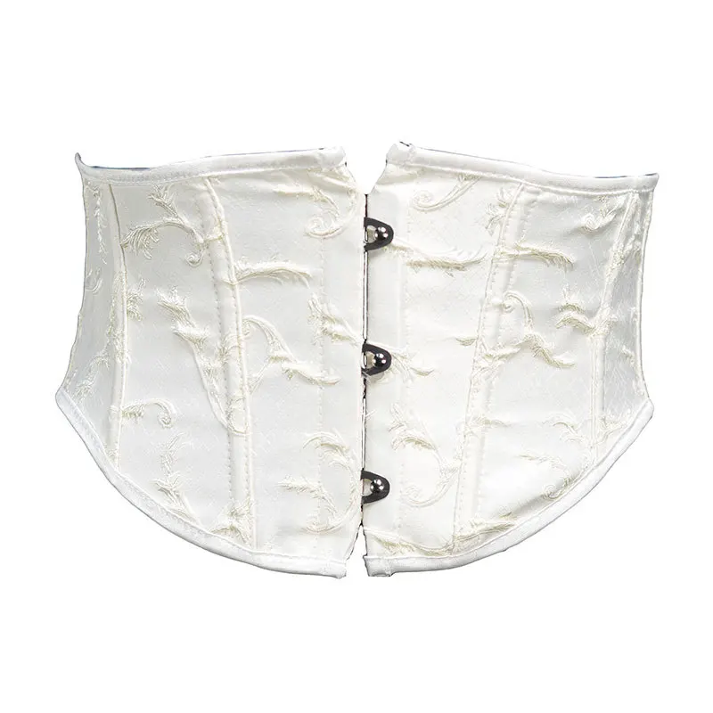 

Spring New Milk White Embossed Jacquard Short Waistband 16cm3 Fishbone Support Waistband Lolita Shapewear Women Waist Trainer