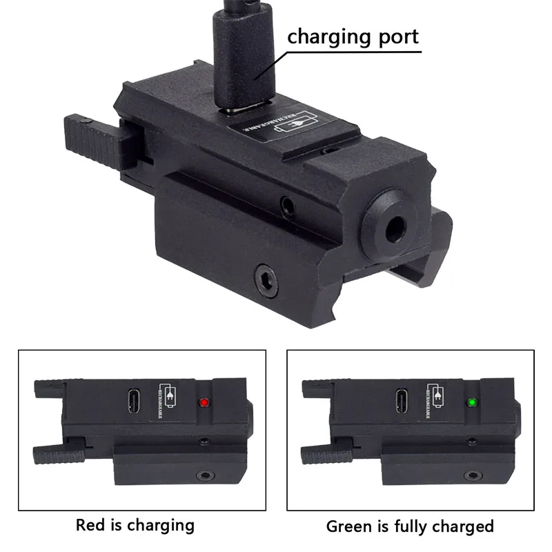 USB Charging Laser Sight Pointer Airsoft Power Pistol Laser For 11mm 20mm Rail Glock 17 19 Rechargeable Gun laser sight