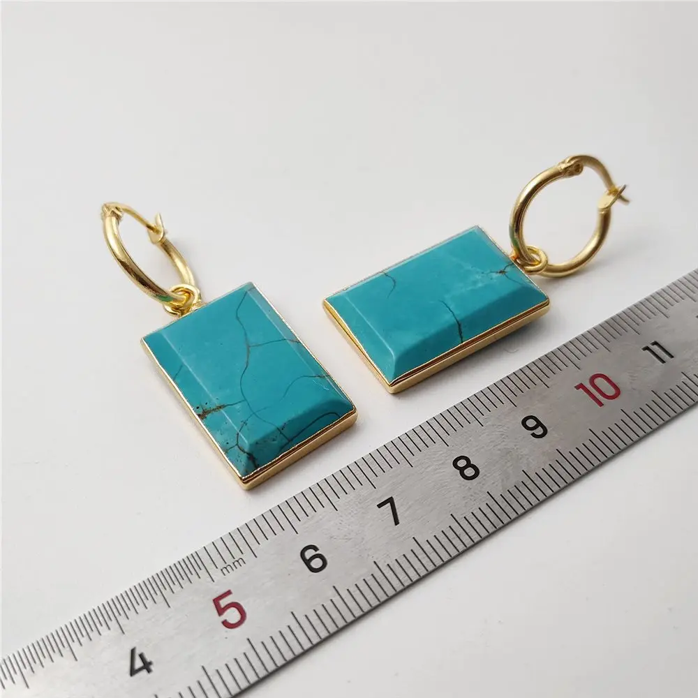 FUWO Wholesale Natural Crystal Quartz Earrings,Golden Plated Gorgeous Jewelry For Women ER434 5 Pairs/Lot