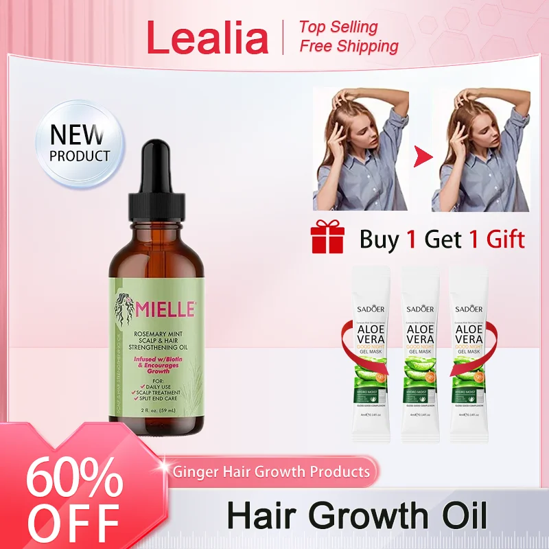 

Hair Growth Essential Oil Rosemary Mint Hair Strengthening Nourishing Treatment Split Ends Dry Mielle Organics Hair Care Product