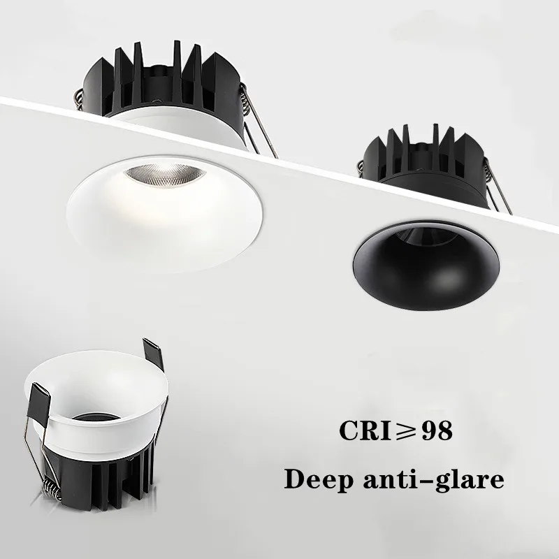 Embedded dimmable LED downlight anti-glare COB ceiling lamp arc lamp 7W-18W Living Room Hotel Shopping center
