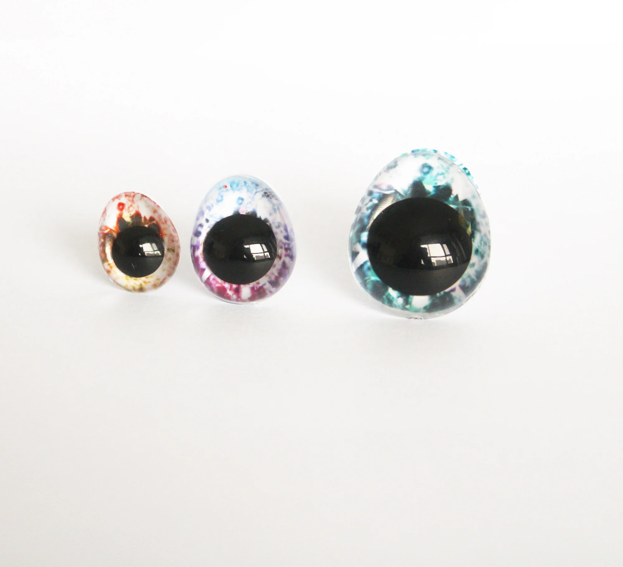 타원형 반짝이 장난감, 동물 눈 투명 인형, 핸드 프레스 와셔, 크기 option-MT5, 13x16mm, 17x20mm, 22x26mm, 로트 당 20 개