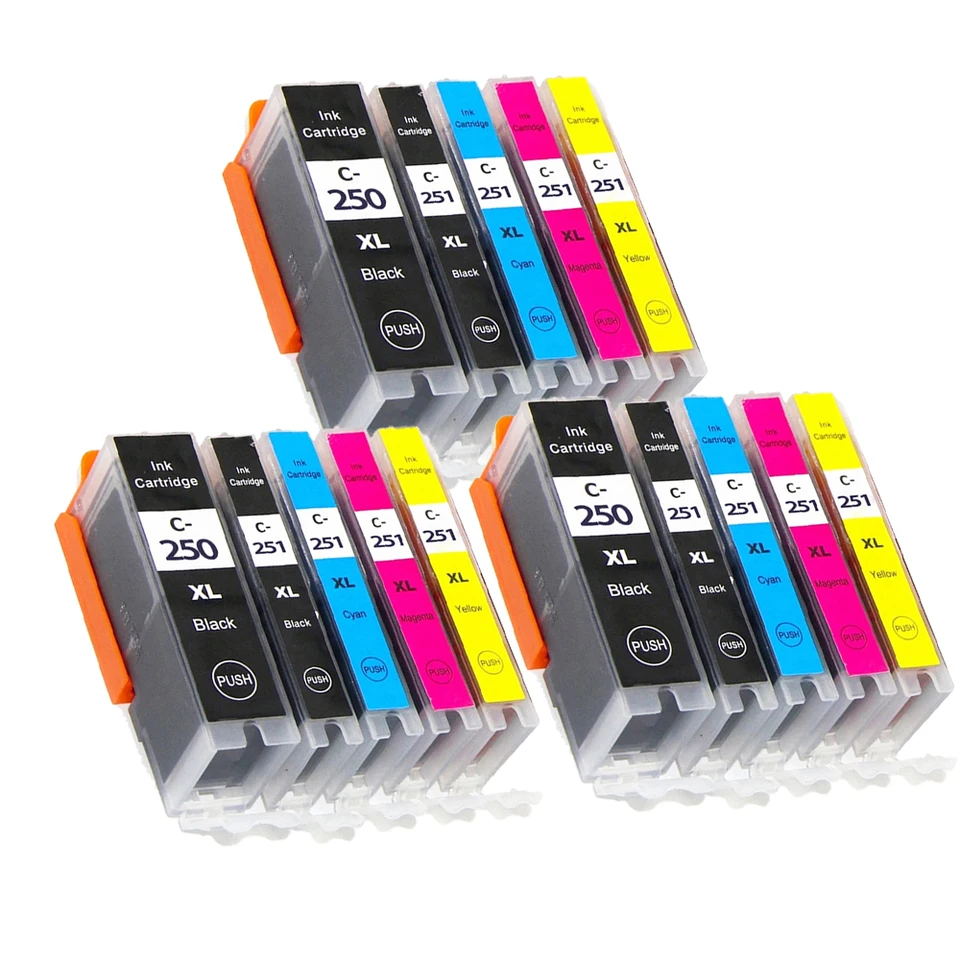 5PK Ink Cartridges Fit PGI-250XL CLI-251XL Pixma MG5422 MG5522 - Foto 2