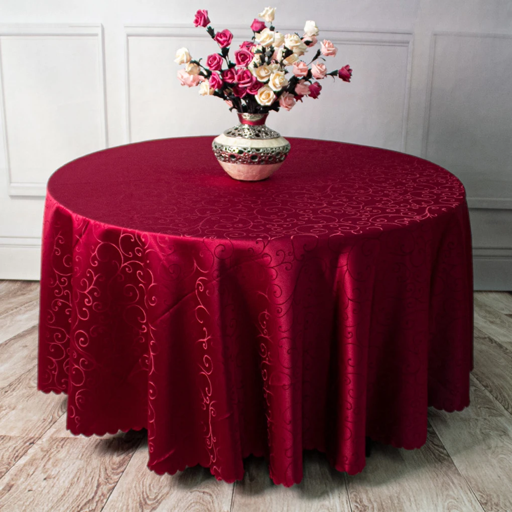 

Polyester Scratch-proof And Tear-resistant Table Cover For Worry-free Dining Tablecloth Round Table